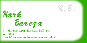 mark barcza business card